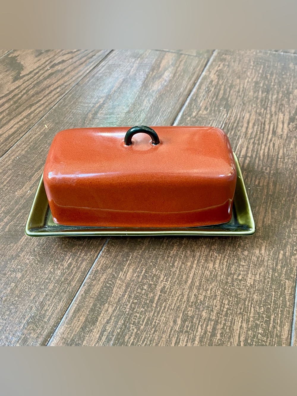 Lindt Stymeist Japan Colorways Covered Butter Dish MCM Green Orange And Black